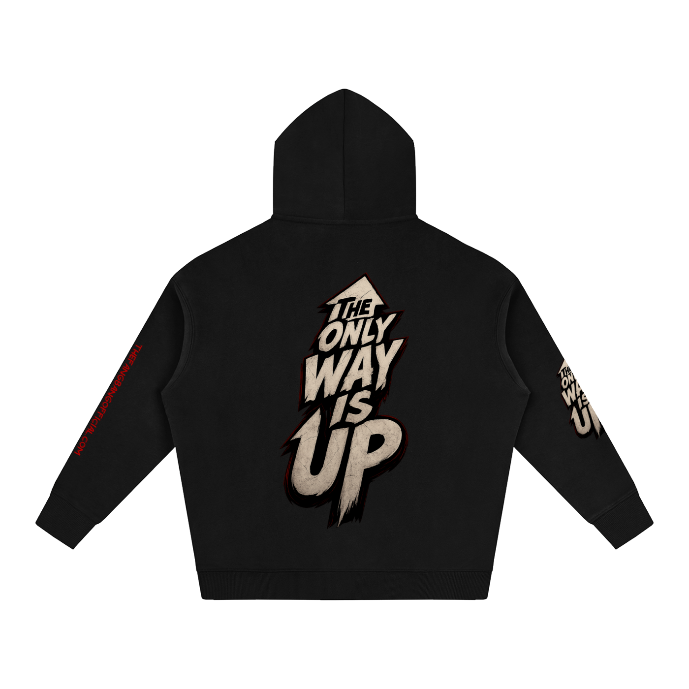 The Only Way Is Up Inspirational Oversize Fleeced Hoodie